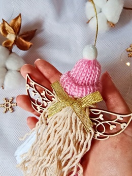 Anioł Wesołych Świąt róż