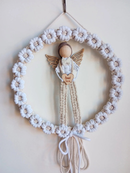 Anioł stróż chłopiec-biel