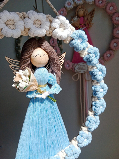 Anioł w wianku dla nauczyciela-błękit