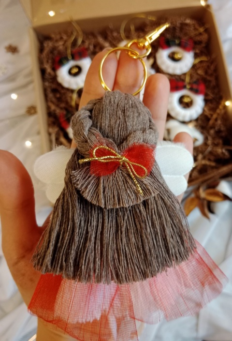 Aniołek świąteczny brelok