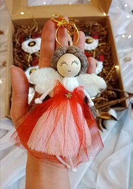 Aniołek świąteczny brelok