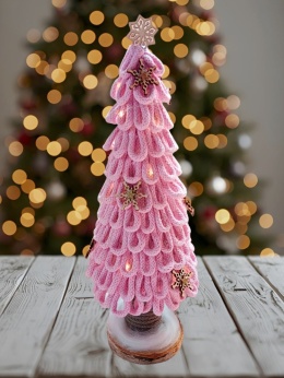 Choinka Pudrowy róż, stojąca z LED