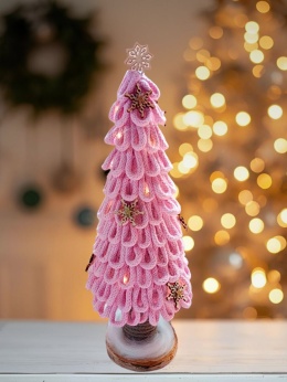 Choinka Pudrowy róż, stojąca z LED