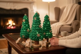 Choinka Szmaragdowa zieleń, stojąca z LED