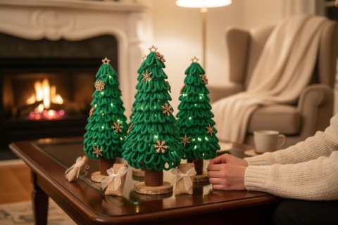 Choinka Szmaragdowa zieleń, stojąca z LED