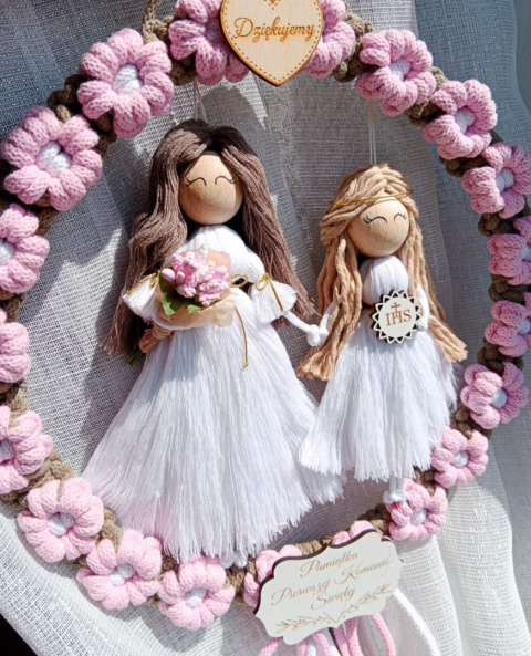 Pamiątka I Komuni Świętej w wianku, podziękowanie