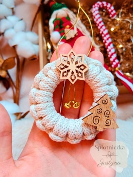 Świąteczny zestaw, czerwony Aniołek i laska